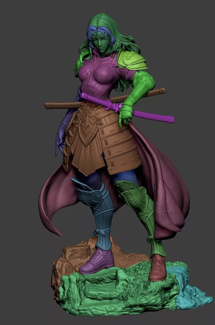 Thumbnail: Samurai Wonder Woman - 1 Kit Model Cetak Resin 3D Besar Tanpa Cat + Basis - ca3d