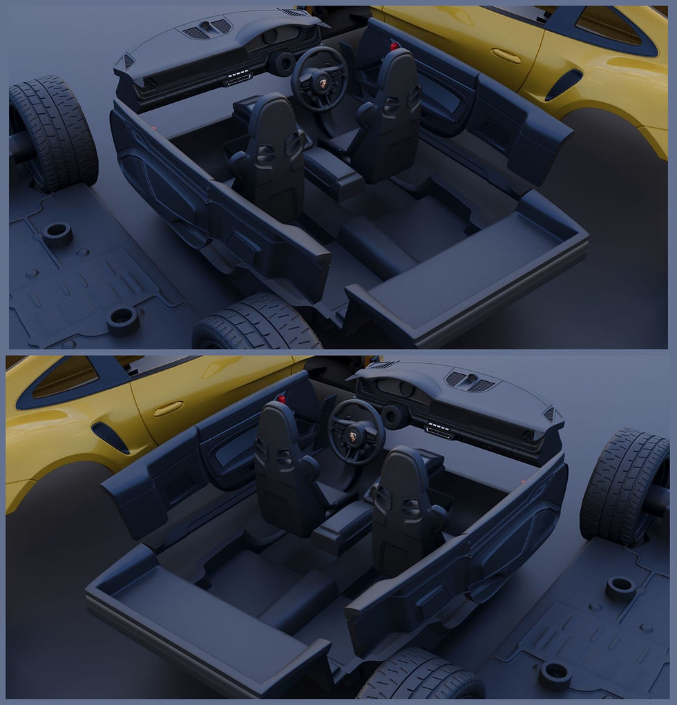 縮圖：保时捷 911 GT3 RS 992 - 黑色（右舵或左舵）- 3D 打印完整模型套件