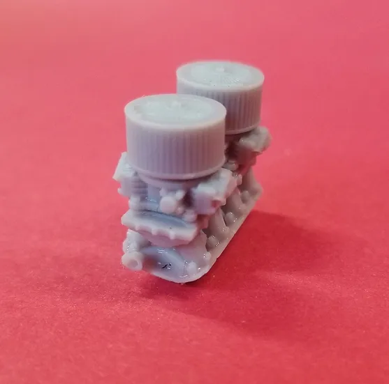 Miniature : Admission d'air SBC + Hi-Ram, carburateurs Holley, filtres Aeroflow – à différentes échelles – FB