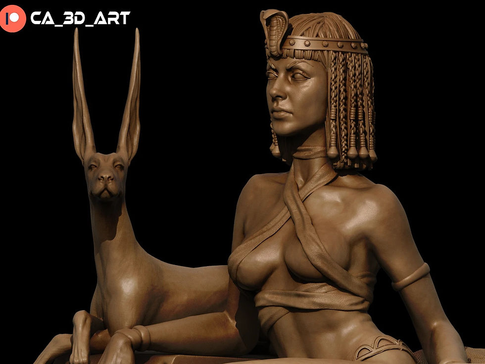 Thumbnail: Cleopatra - 1 x Unpainted Large Scale 3D Resin Printed Model Kit and Base - CA3D