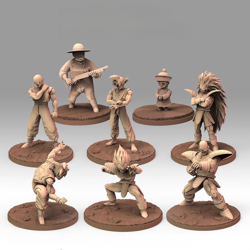 Miniaturbild: Saiyan Saga T1 – Teil 1 – Dragon Ball – 8 x unbemalte 3D-Harzdruckmodelle – DM