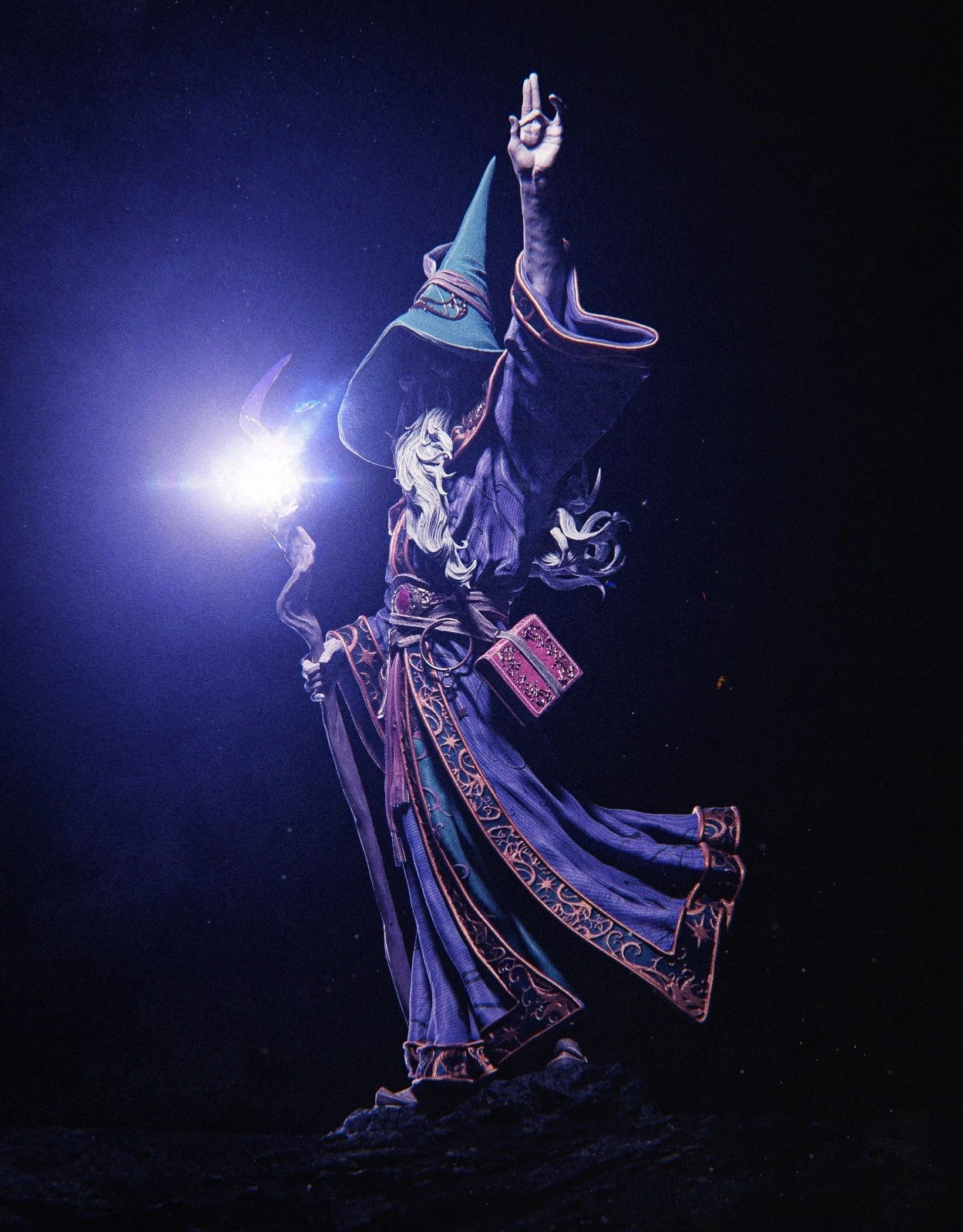 Merlin - 1 x Unpainted Large Scale 3D Resin Printed Model Kit and Base - CA3D