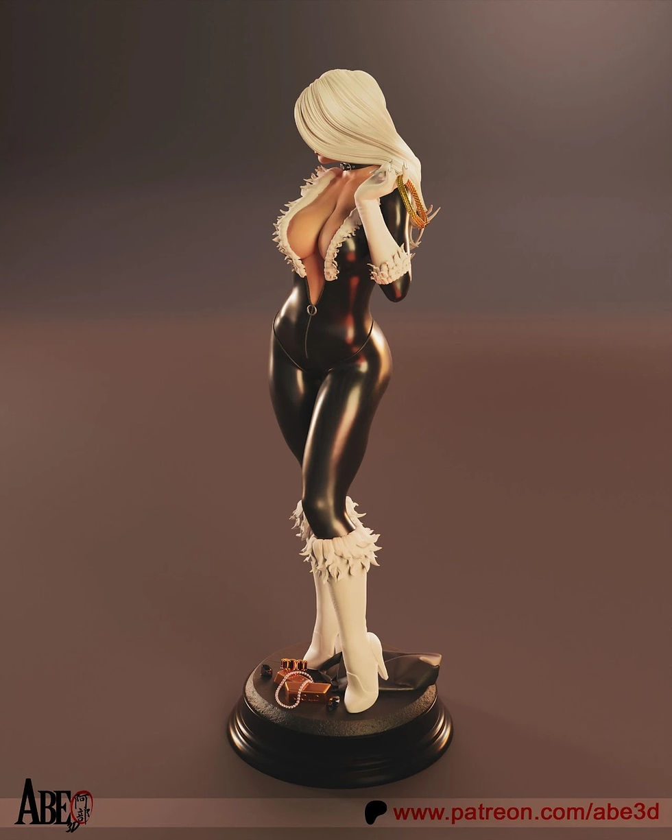 Miniatura: Black Cat - 1 x Unpainted Large Scale 3D Resin Printed Model Kit and Base - ABE