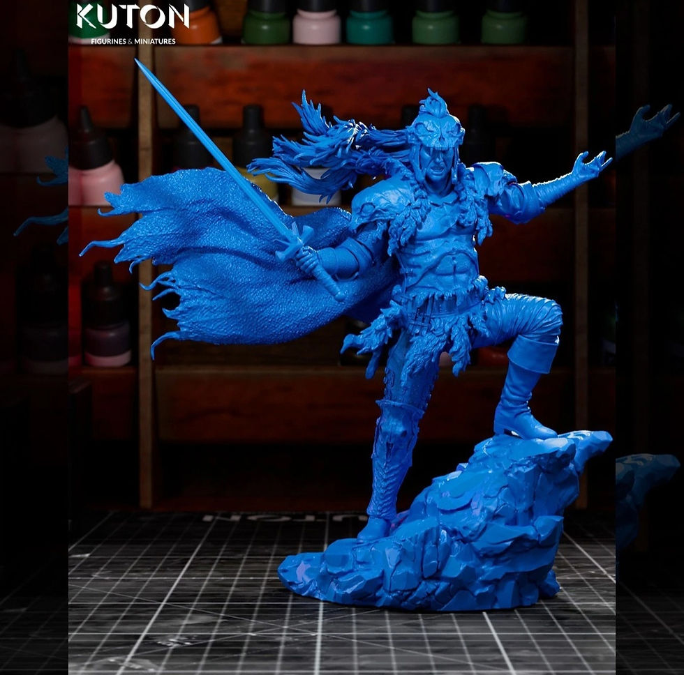 Miniaturbild: Barbarian - 1 x Unpainted Large Scale 3D Resin Printed Model Kit and Base - KF
