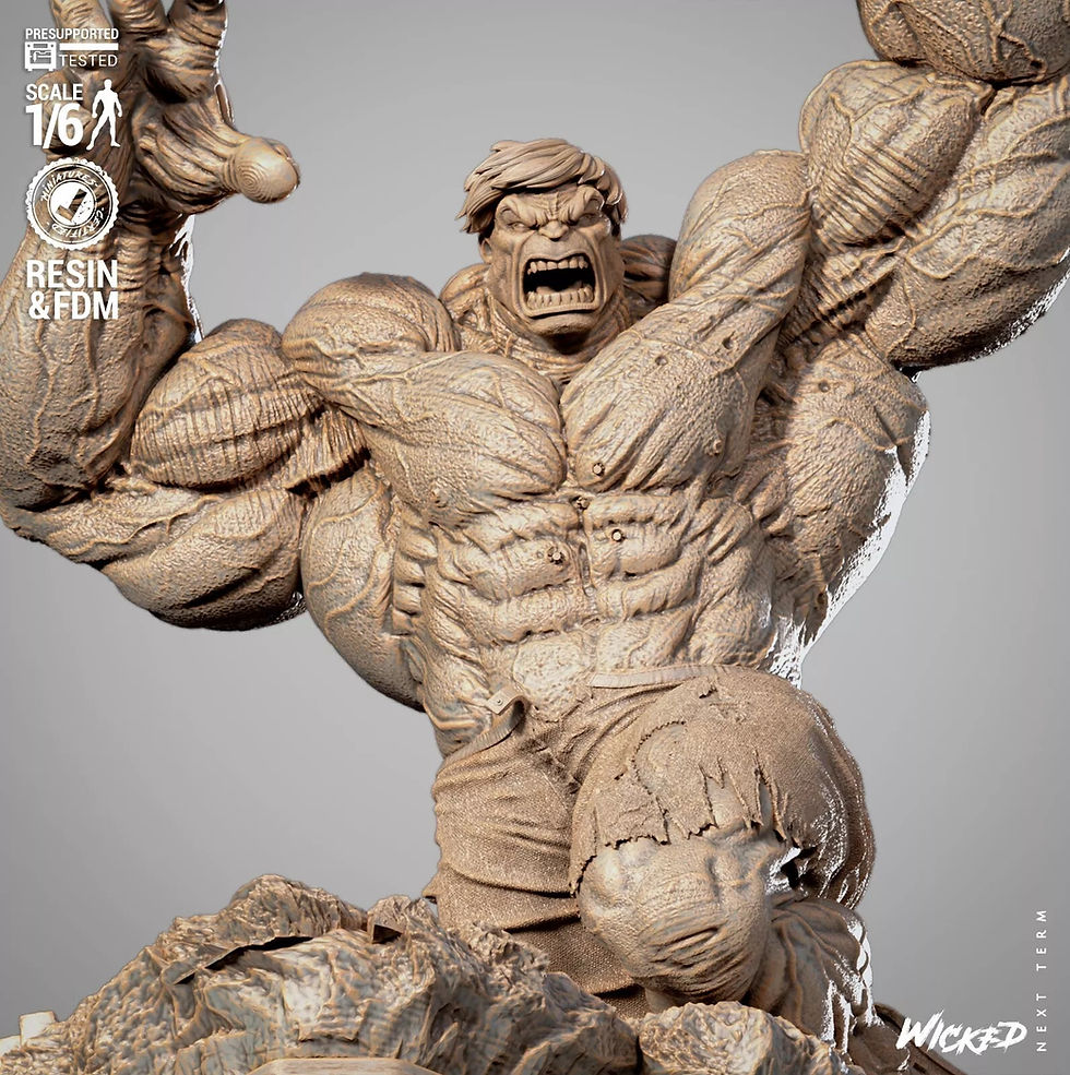 Miniatyrbild: Hulk vs Punisher Diorama - 2 x Unpainted Large 3D Resin Printed Model Kits - W3D