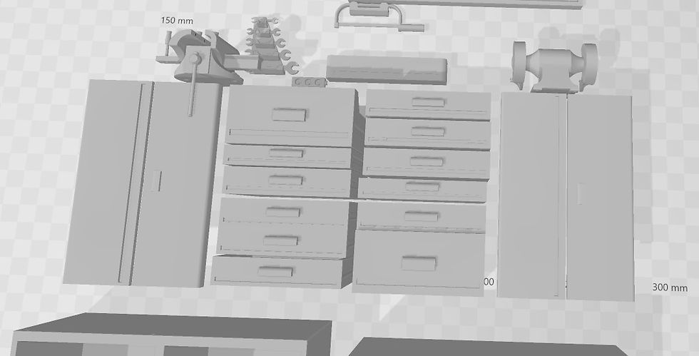 Thumbnail: Workbenchs Tool Boxes Dioramas - In Various Scales - 3D Resin Printed - RCG93