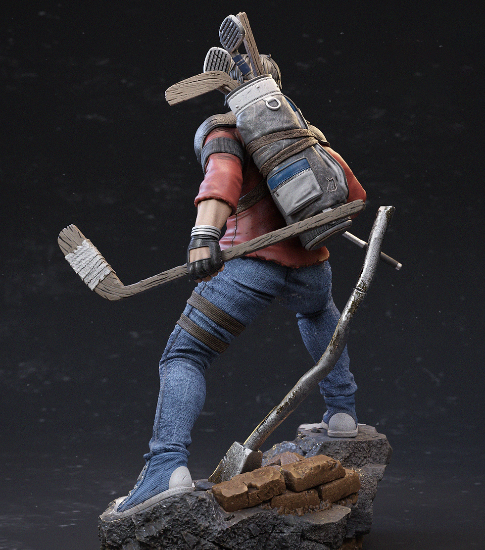 Miniatura: Figuras de TMNT Hockey Pal - LA (1) Sin pintar - Kit de modelo de resina a gran escala 1/12 LA