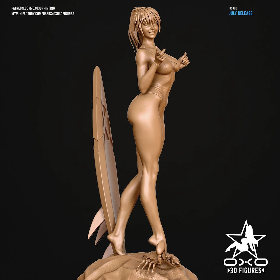 Miniatyrbild: Rogue - 1 x Unpainted Large Scale 3D Resin Printed Model Kit and Base - OXO