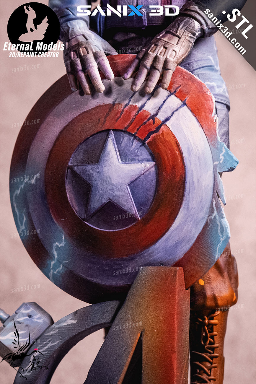 Thumbnail: Captain America - 1 Unpainted Large Scale 3D Resin Printed Model Kit +Base - SAN