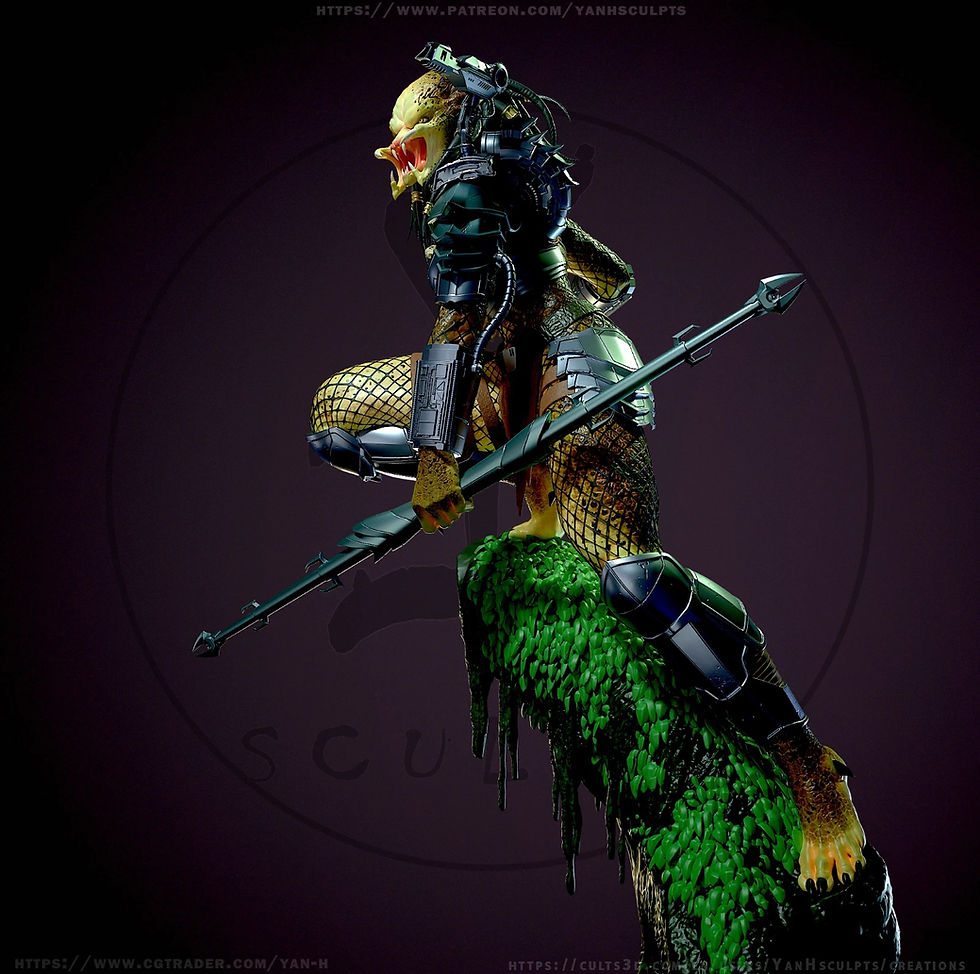 Miniature : Predator Female - 1 x Unpainted Large Scale 3D Printed Resin Model Kit - YAN