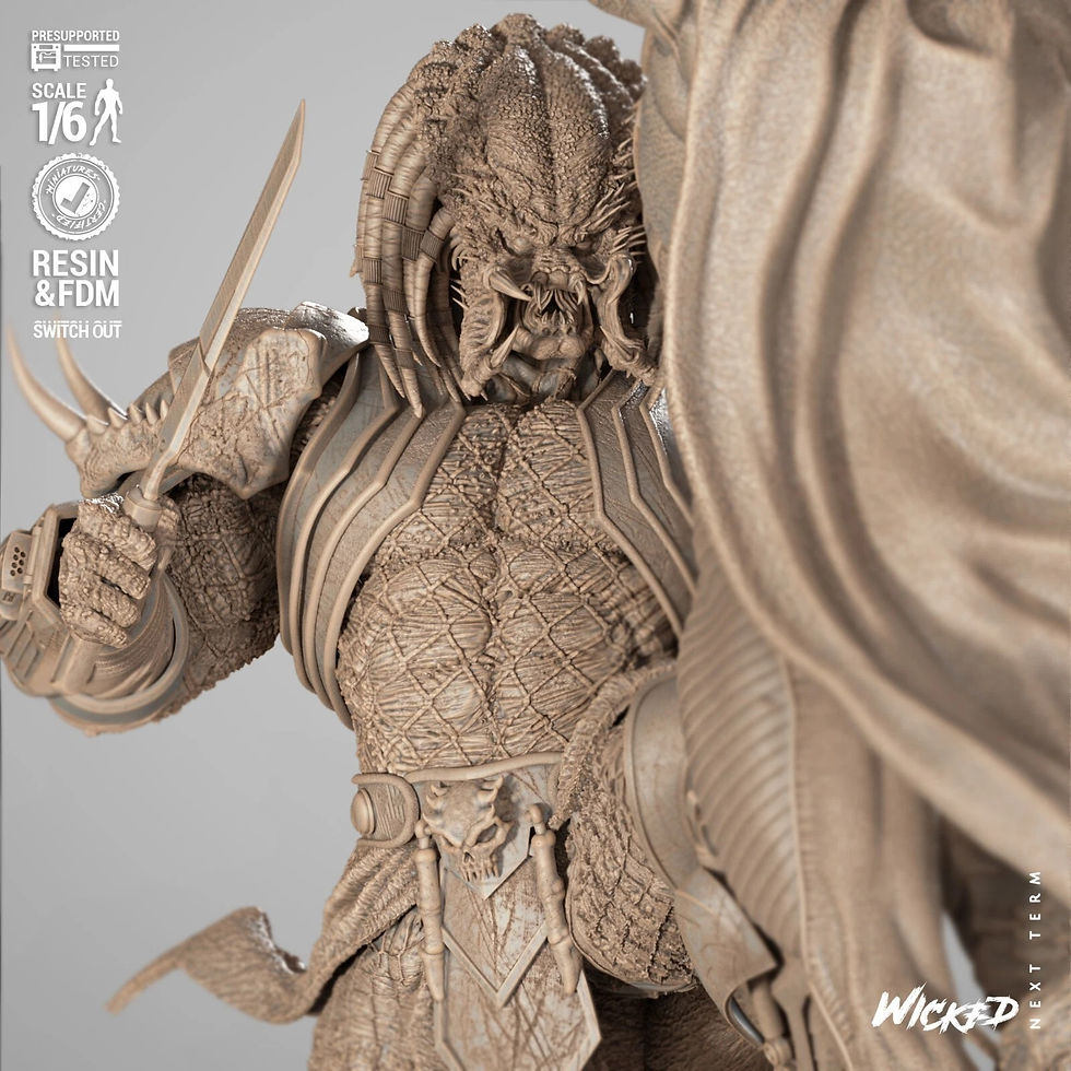 サムネイル： Black Panther VS Predator Diorama - 1 Unpainted Large 3D Resin Printed Model Kit
