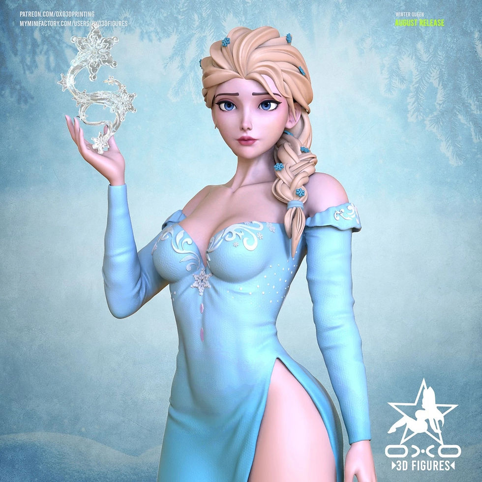 Thumbnail: Winter Queen - 1 x Unpainted Large Scale 3D Resin Printed Model Kit + Base - OXO