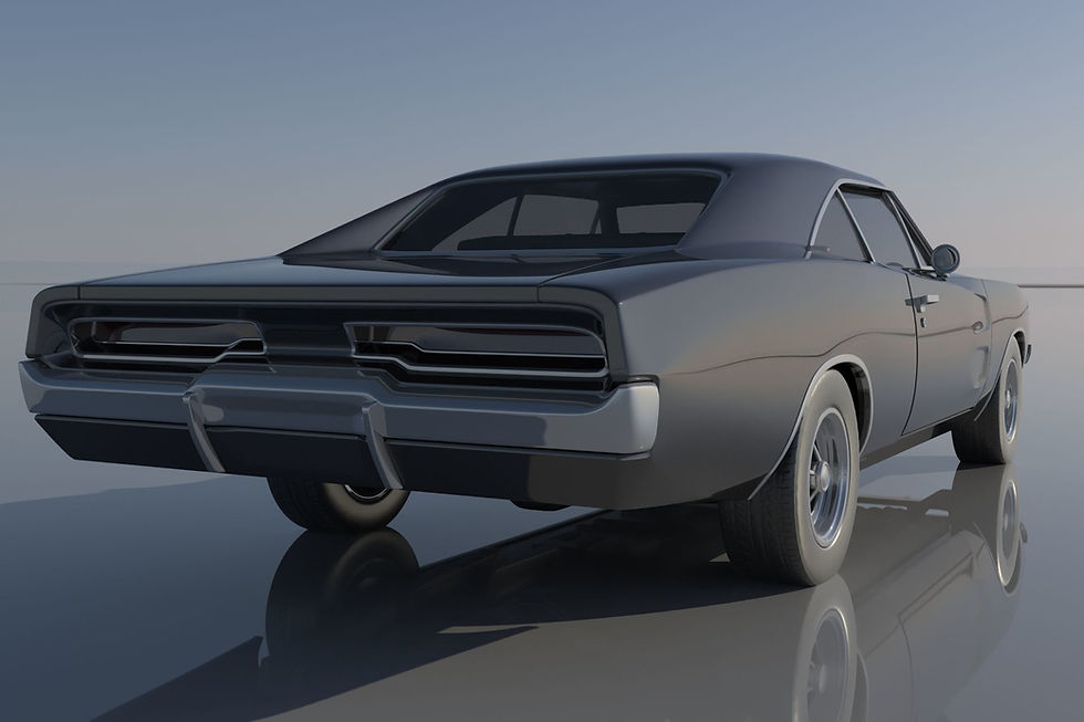 Miniatyrbild: 1969 Dodge Charger i höger- eller vänsterstyrd bil - 3D-utskriven komplett modellbyggsats C/H/B