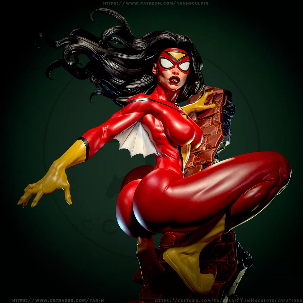 Thumbnail: Spider Woman - 1 x Kit Model Cetak Resin 3D Skala Besar Tanpa Cat + Basis - YAN