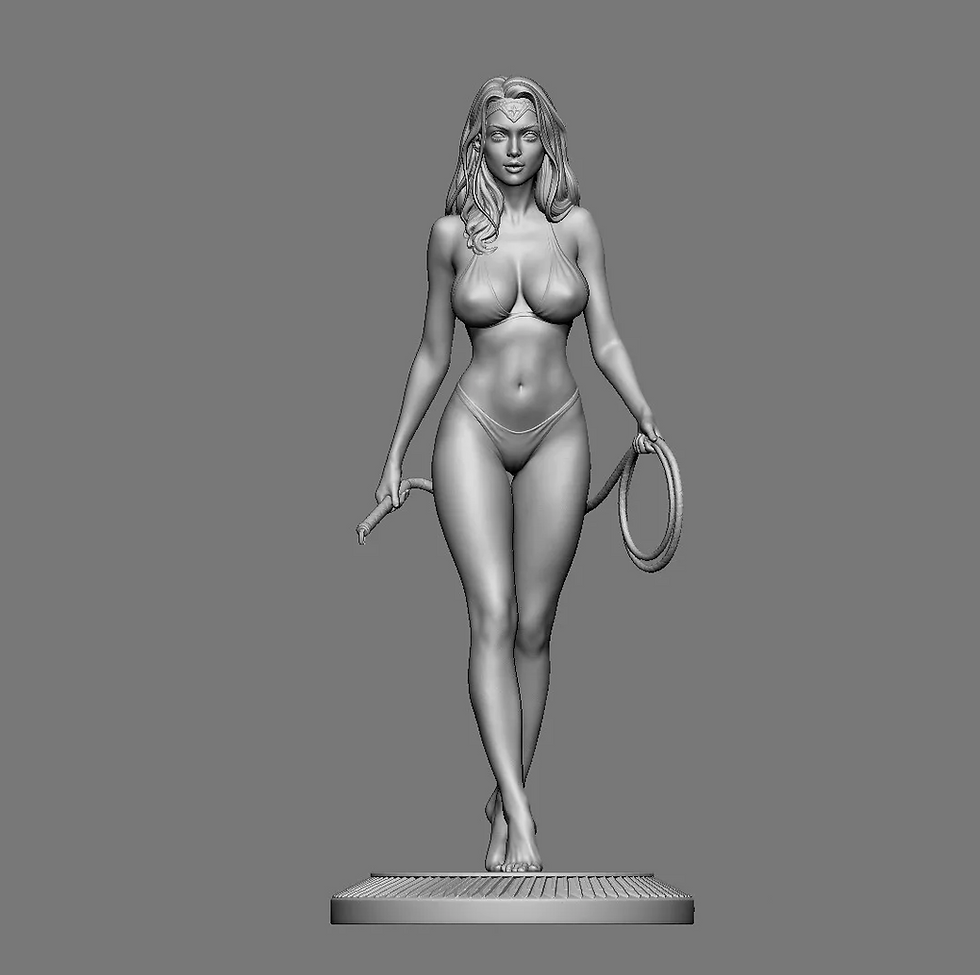 Thumbnail: Wonder Woman - 1 x Unpainted Larger Scale 3D Resin Model Kit + Base - SS