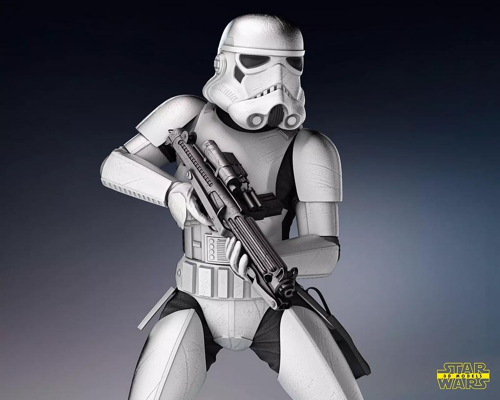 Miniatura: Stormtrooper - 1 Sin pintar - Kit de modelo de resina grande + Base -W3D- en varias escalas