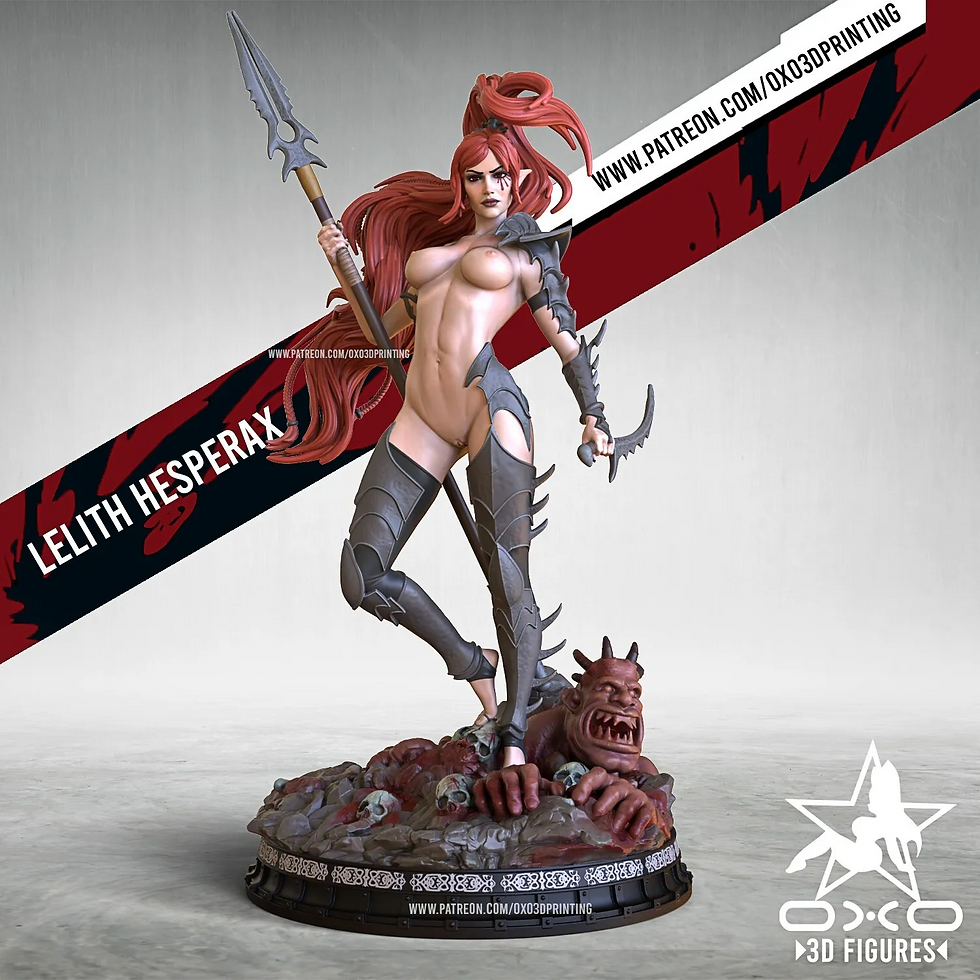 Thumbnail: Lelith Hesperax - NSFW - 1 x Unpainted 3D Resin Printed Model Kit and Base - OXO