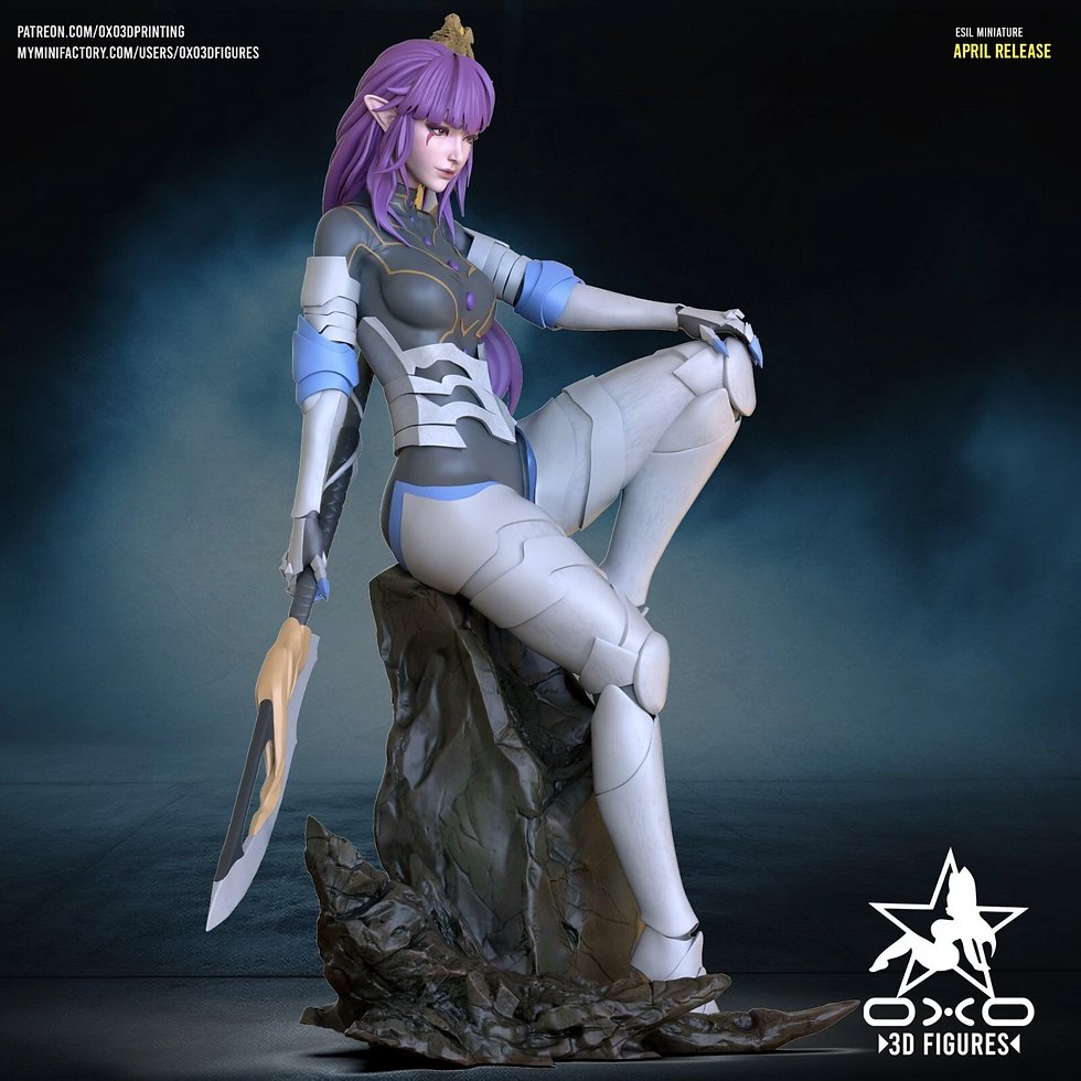 Thumbnail: Esil - V1 - 1 x Unpainted Large Scale 3D Resin Printed Model Kit and Base - OXO