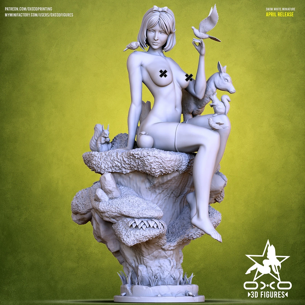 サムネイル： 白雪姫 NSFW - 未塗装大型3Dレジンプリントモデルキット1点 + ベース - OXO