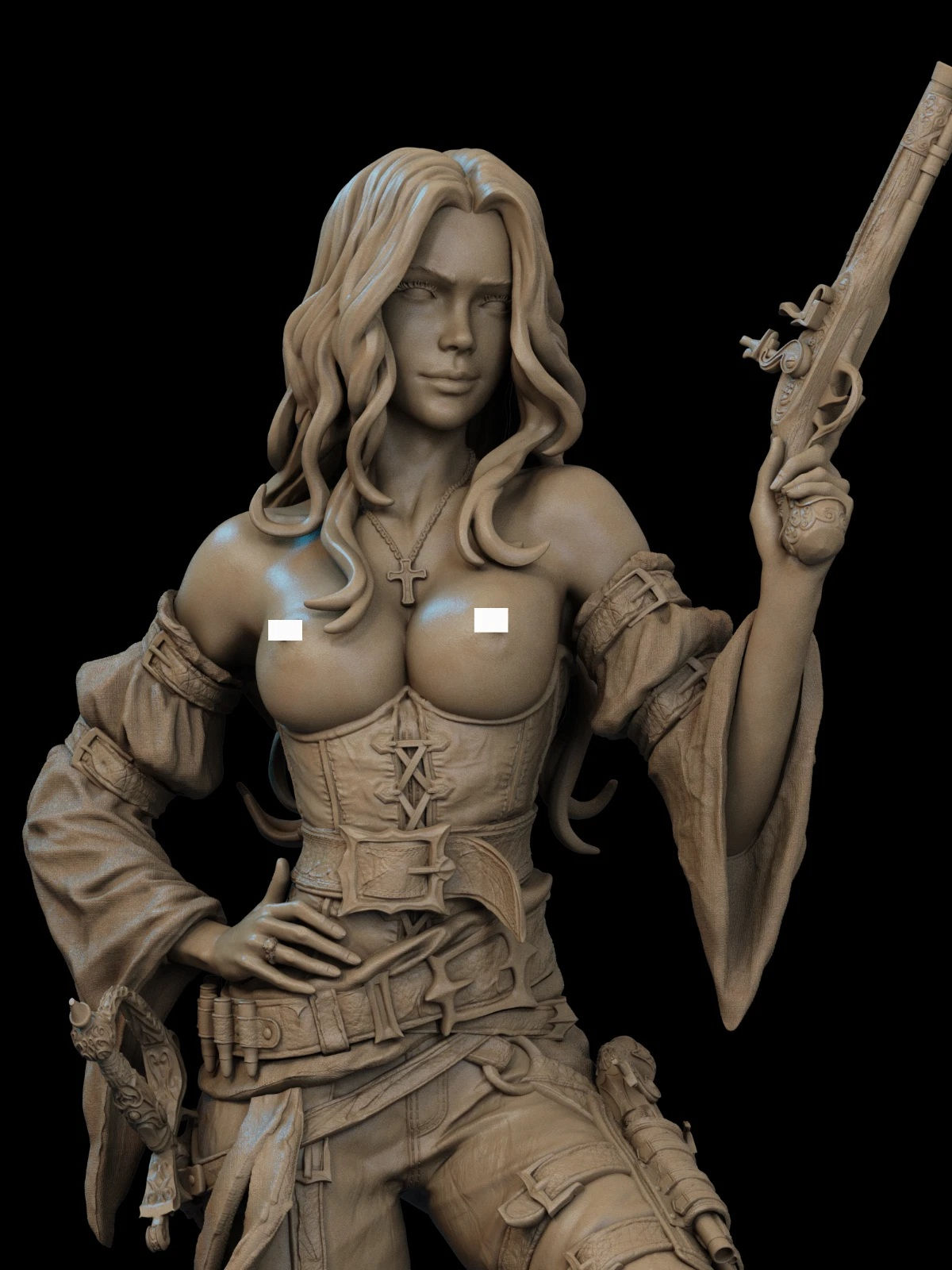 Pirate NSFW - 1 x Unpainted Large Scale 3D Resin Printed Model Kit + Base - CA3D