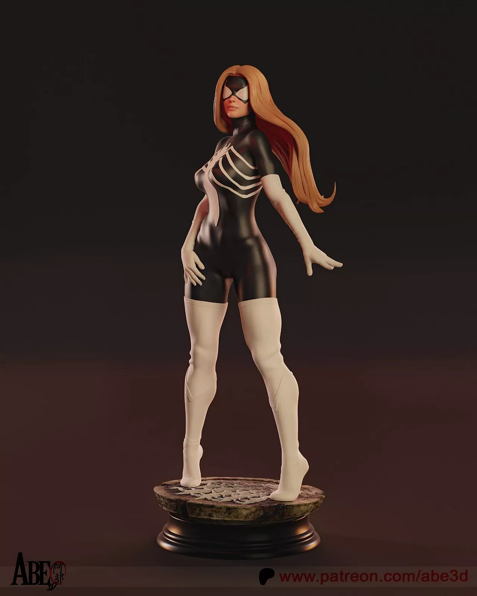 Miniatyrbild: Julia Carpenter Spiderwoman - 1 x Omålad - Resinmodellbyggsats och Bas - abe