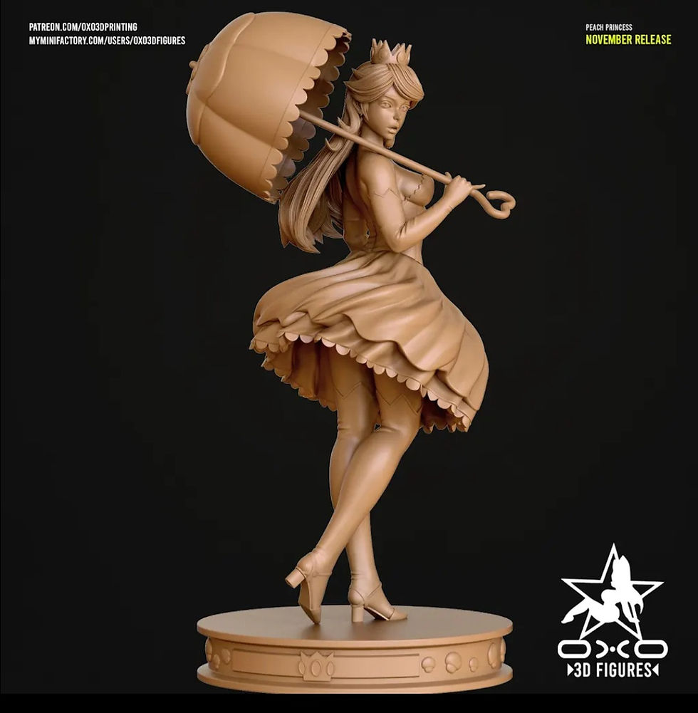 Thumbnail: Princess Peach - 1 x Unpainted Large Scale 3D Resin Printed Model Kit +Base- OXO