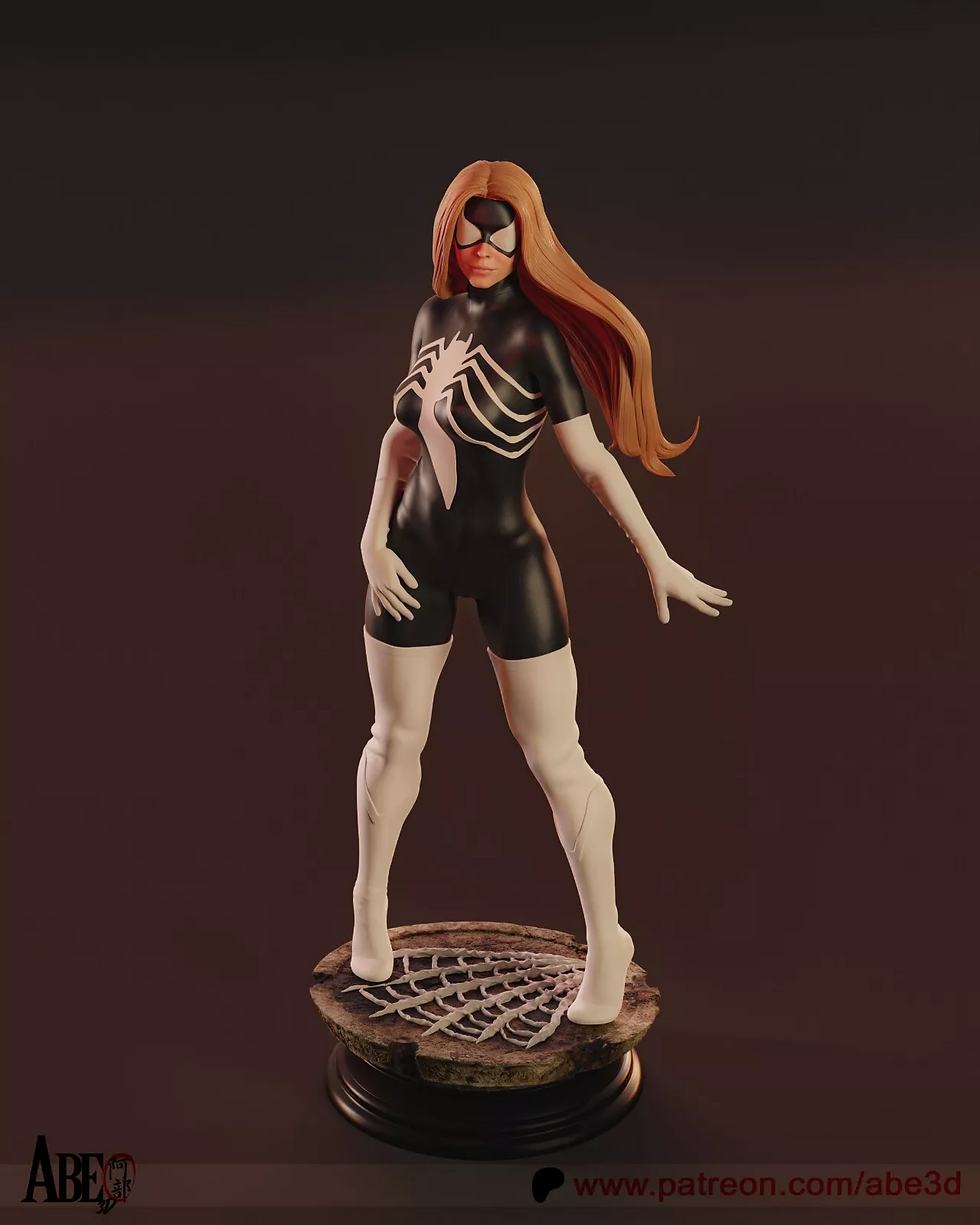 Miniatura: Julia Carpenter Spiderwoman - 1 x Niepomalowany - Zestaw do sklejania z żywicy i podstawka - abe
