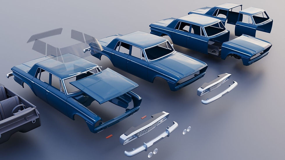 Miniaturbild: 1964 Studebaker Commander 4-Türer in RHD oder LHD - 3D-gedrucktes Komplettkit O/H/B