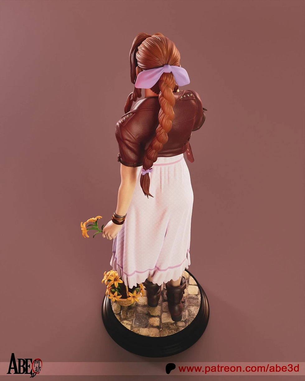 Miniatura: Aerith - 1 x niepomalowany, duży, drukowany w żywicy model 3D i podstawa - ABE