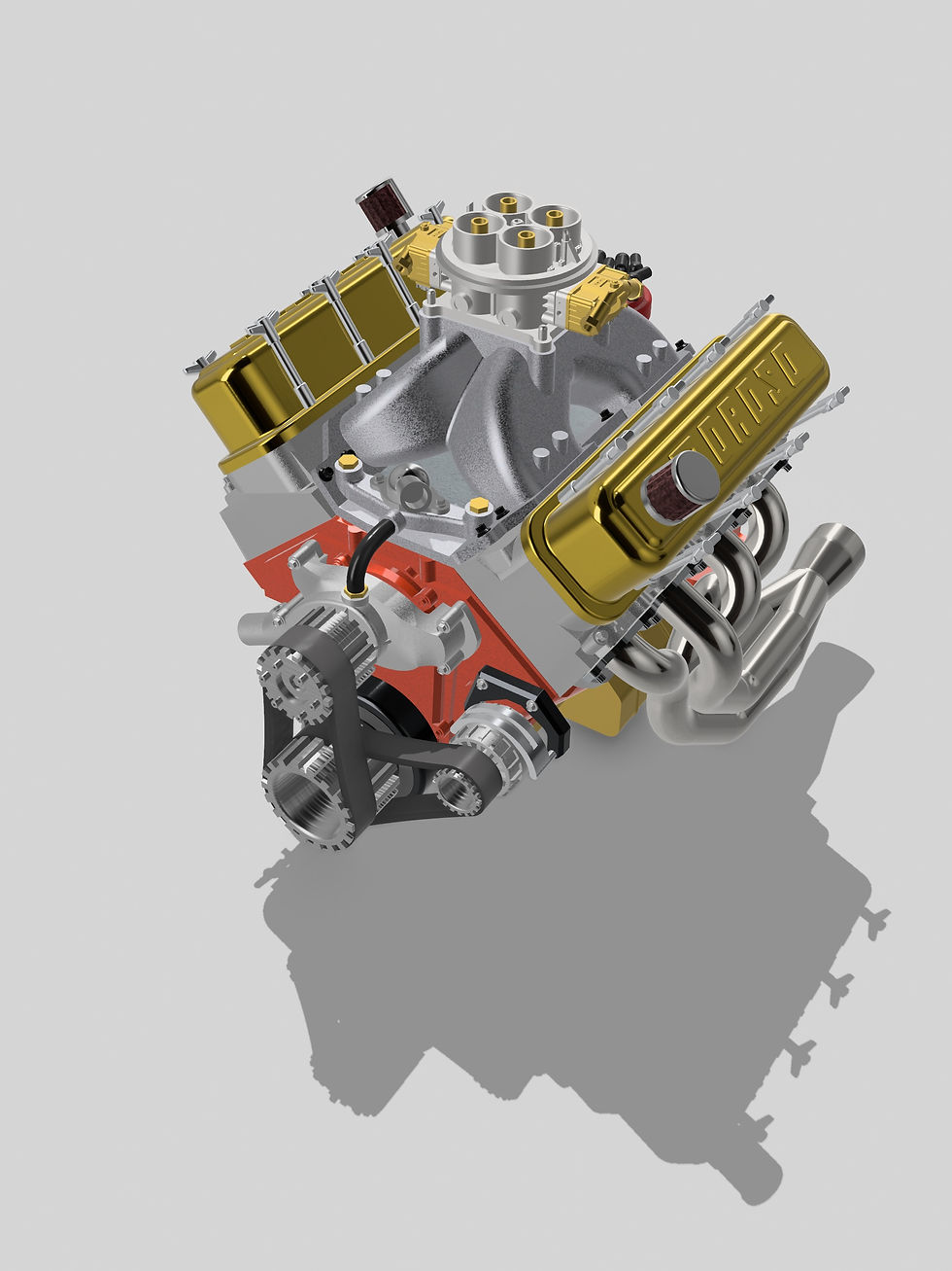 Miniatura: Motor Chevy de bloque grande estilo años 80 y 90 - En varias escalas - Kit de modelo 3D - MCS