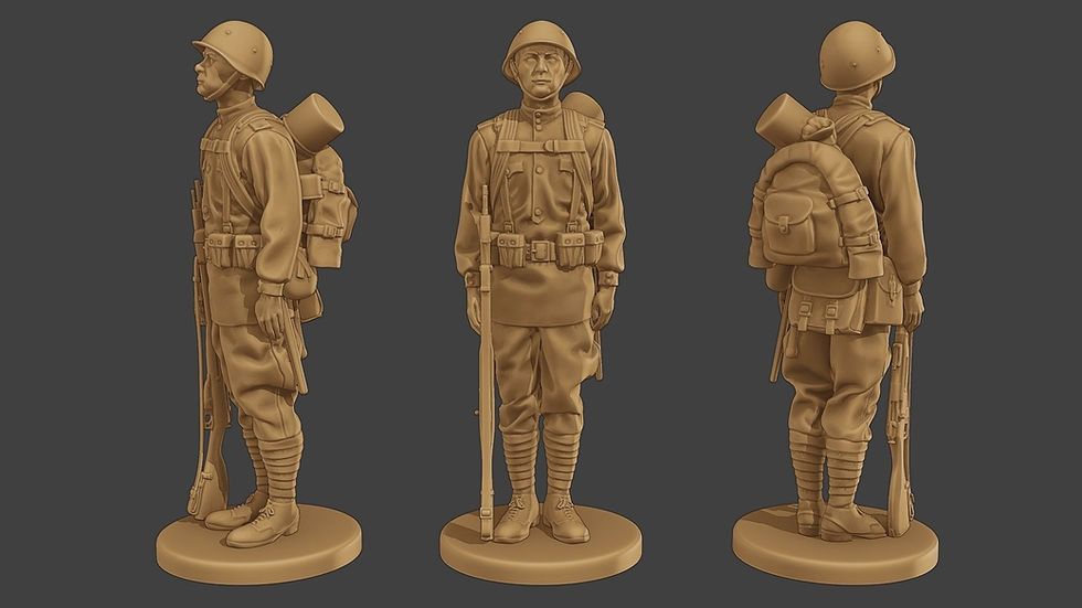 Miniatura: Soldado ruso R1 de la Segunda Guerra Mundial - 1 modelo a escala impreso en resina 3D sin pintar - ATJ