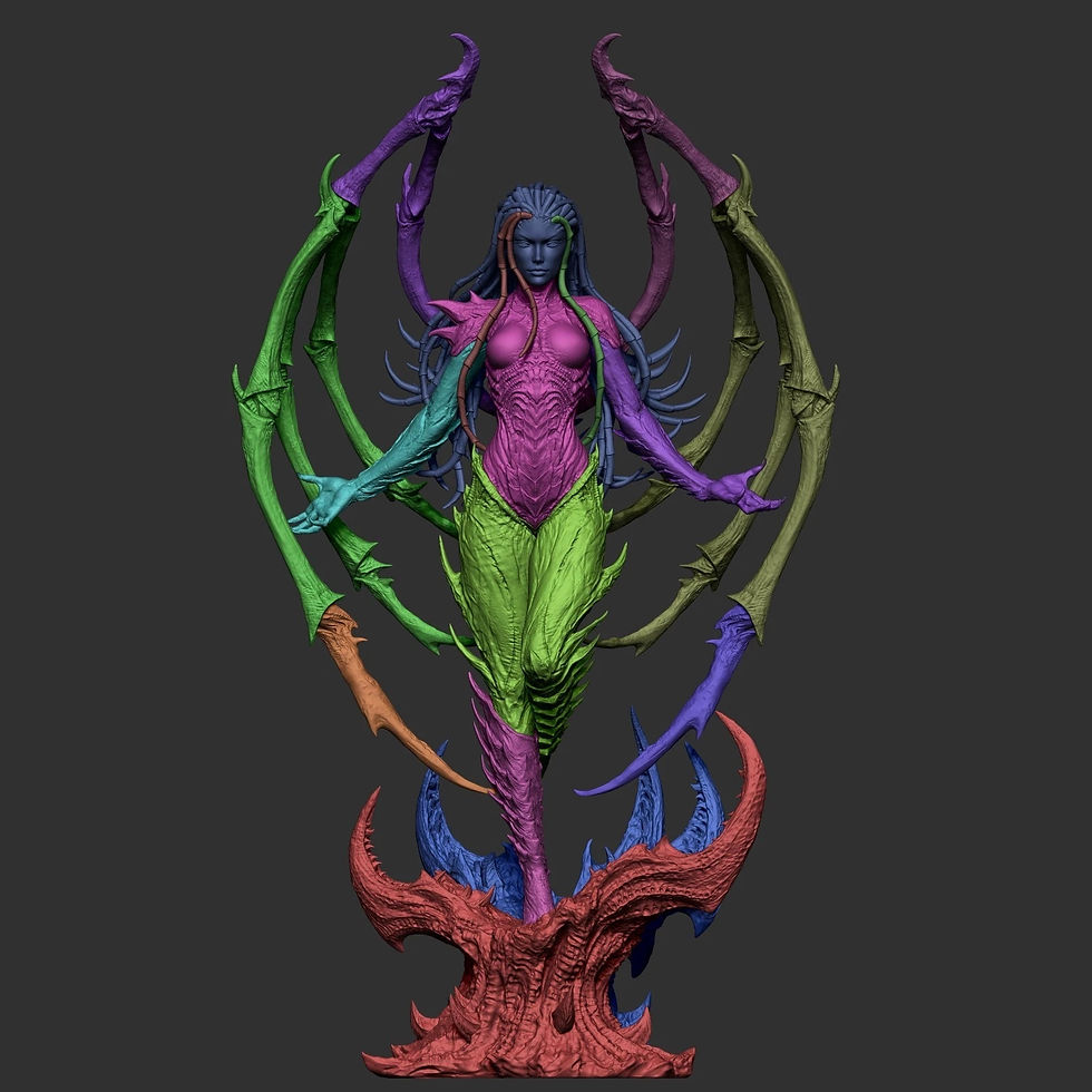 Miniaturbild: Kerrigan - 1 x Unpainted Large Scale 3D Resin Printed Model Kit and Base - CA3D
