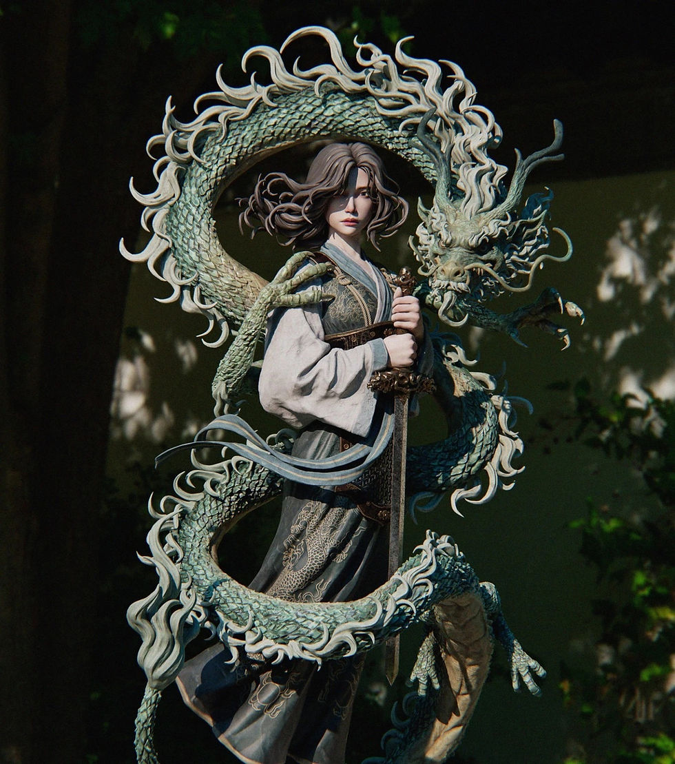 Thumbnail: Mulan - 1 x Unpainted Large Scale 3D Resin Printed Model Kit and Base - CA3D