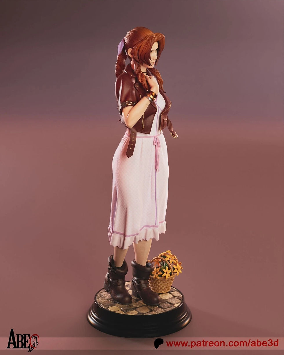 Miniatura: Aerith - 1 x niepomalowany, duży, drukowany w żywicy model 3D i podstawa - ABE
