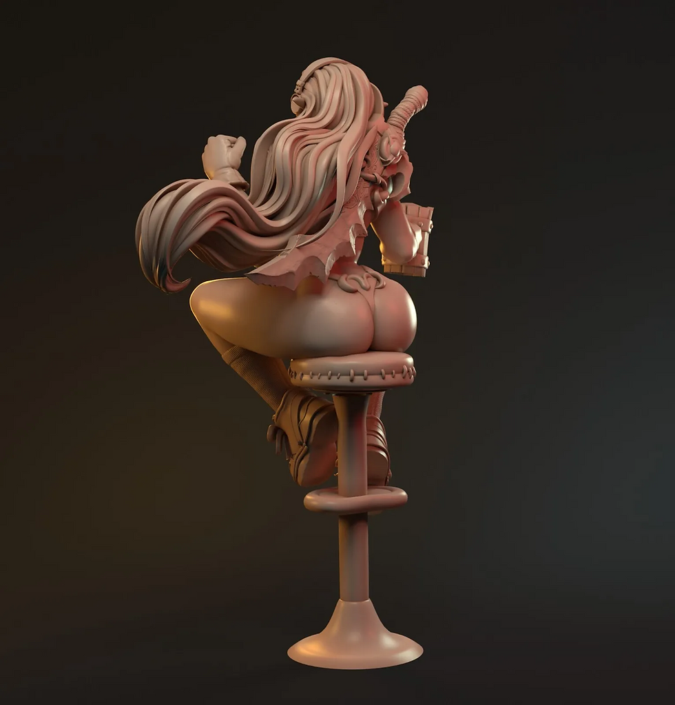 Thumbnail: Cheerleader - 1 x Unpainted 3D Resin Printed Model Kit and Base - MYT