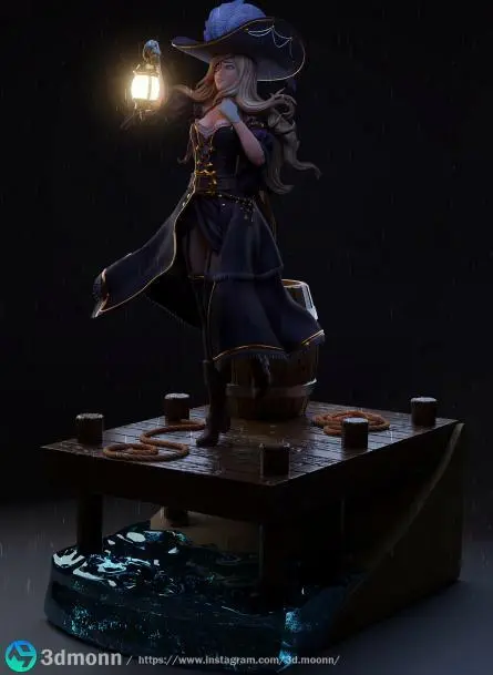 Miniatura: Księżniczka Piratów - 1 x Duży Model 3D z Żywicy Drukowanej i Podstawa - NR