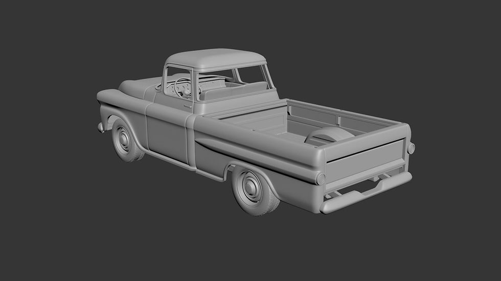 Miniatura: Camioneta pickup GMC 100 de 1959 con volante a la derecha o a la izquierda: kit completo impreso en 3D con dirección a la izquierda y a la derecha.