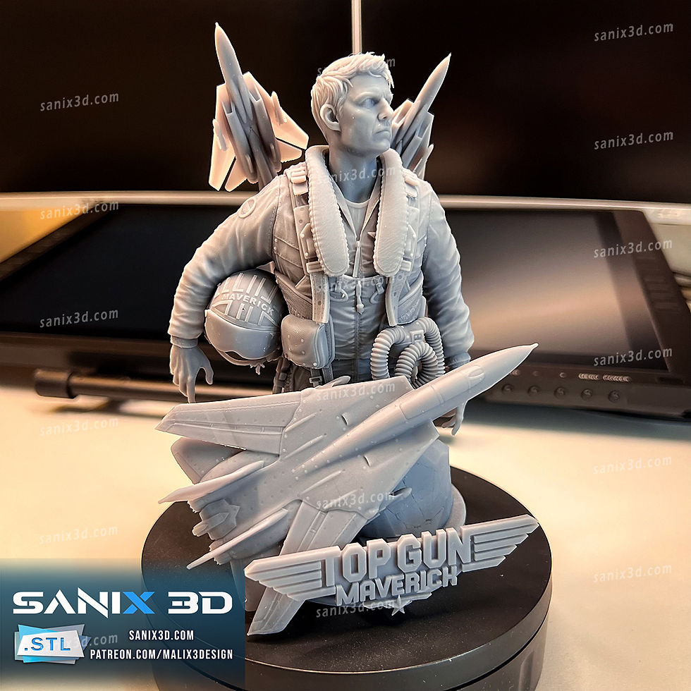 Miniatura: TOP GUN Maverick - 1 x Kit de modelo impreso en resina 3D grande sin pintar y base - SAN