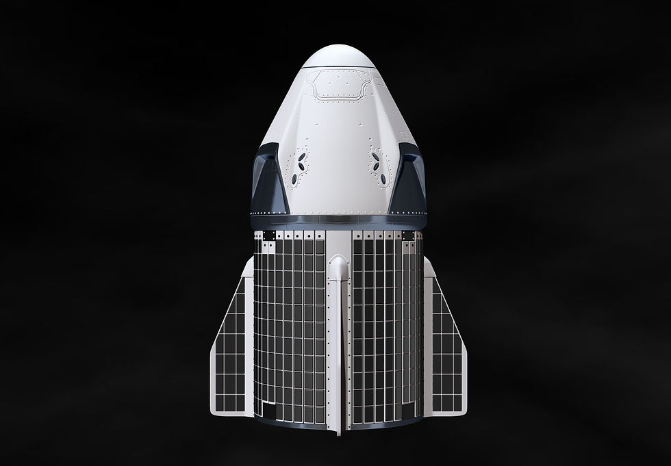 縮圖：Space X Crew Dragon - 1 x 未上漆大型 3D 树脂模型套件和底座 - C3D