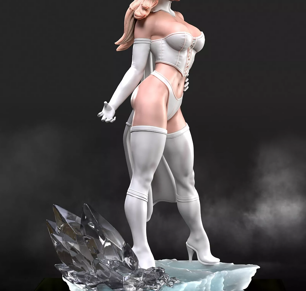 Thumbnail: Emma Frost - 1 x Unpainted 3D Resin Model Kit and Base - In Various Scales - ABE