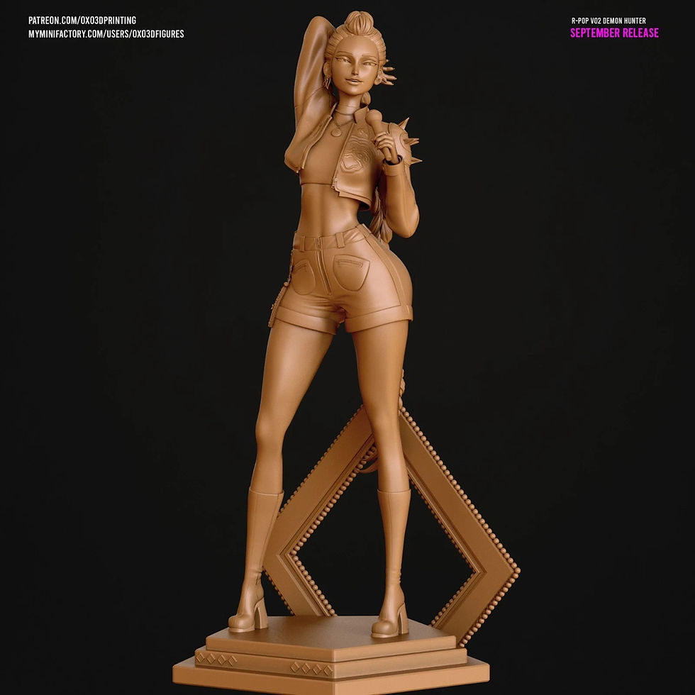 Thumbnail: R Pop Demon Hunter V2- 1 x Unpainted Large Scale 3D Resin Printed Model Kit- OXO