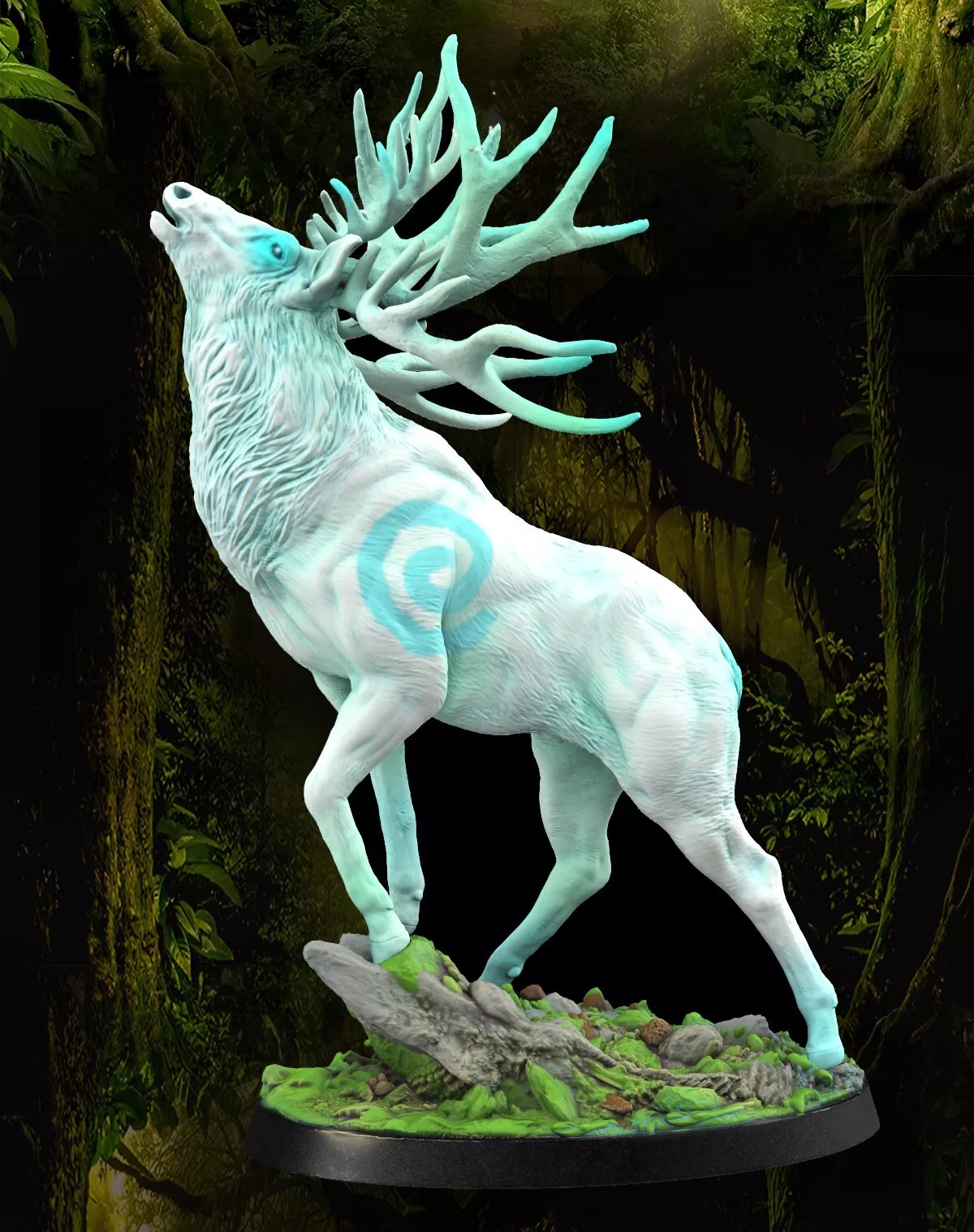 Mighty Stag - 1 x Trealamh Samhail Roisín Gan Phéint agus Bonn - I Scálaí Éagsúla - P3D