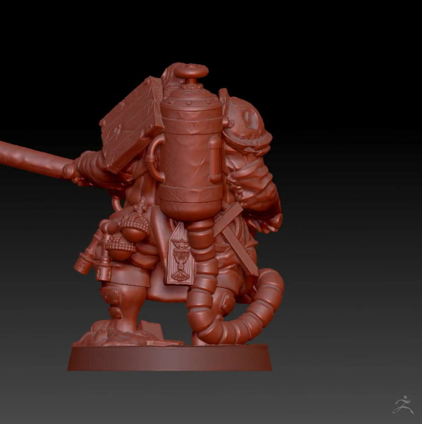 Miniatura: Trench Pilgrim Ciężki miotacz ognia 1 Niepomalowany model 3D z żywicy +podstawa- MY