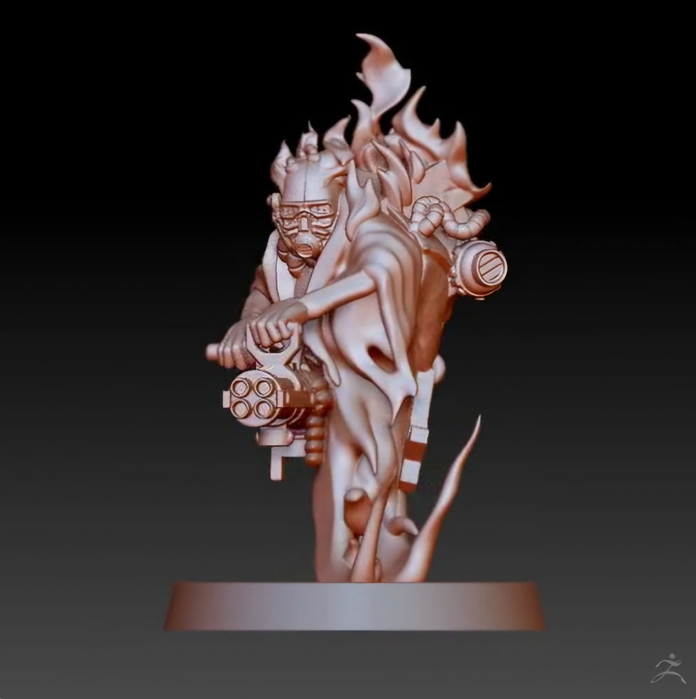 Thumbnail: Trench Ghost Annointed 1 - 1 x Unpainted 3D Resin Scale Model Kit and Base - MY