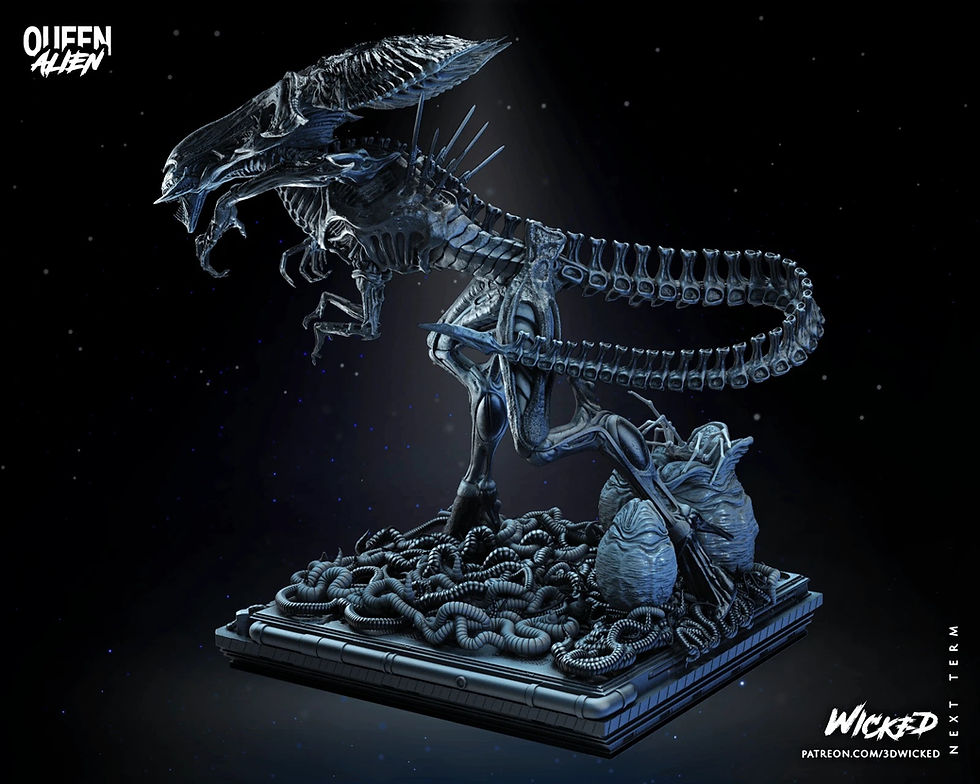 Thumbnail: Queen Alien - 1 x Unpainted Large Scale 3D Resin Printed Model Kit and Base- W3D
