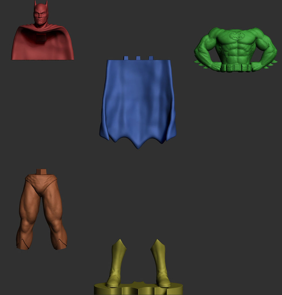 Miniatyrbild: Klassisk Batman - 1 x Omålad storskalig 3D-resinmodellbyggsats och bas - 3DF