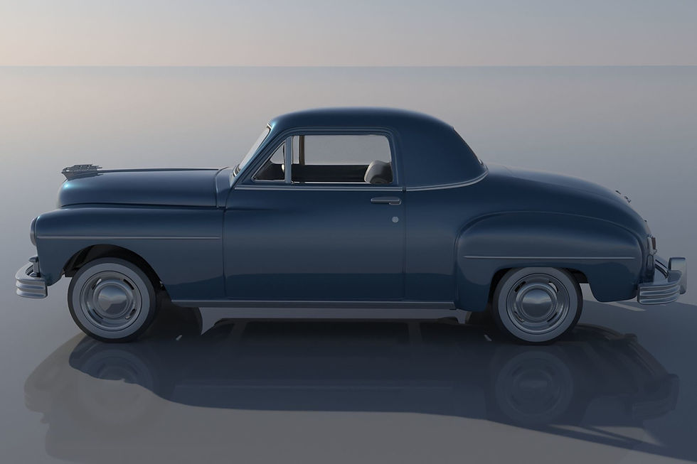 Miniatyrbild: 1949 Plymouth Business Coupé i höger- eller vänsterstyrd bil - 3D-utskrivet komplett byggsats C/H/B