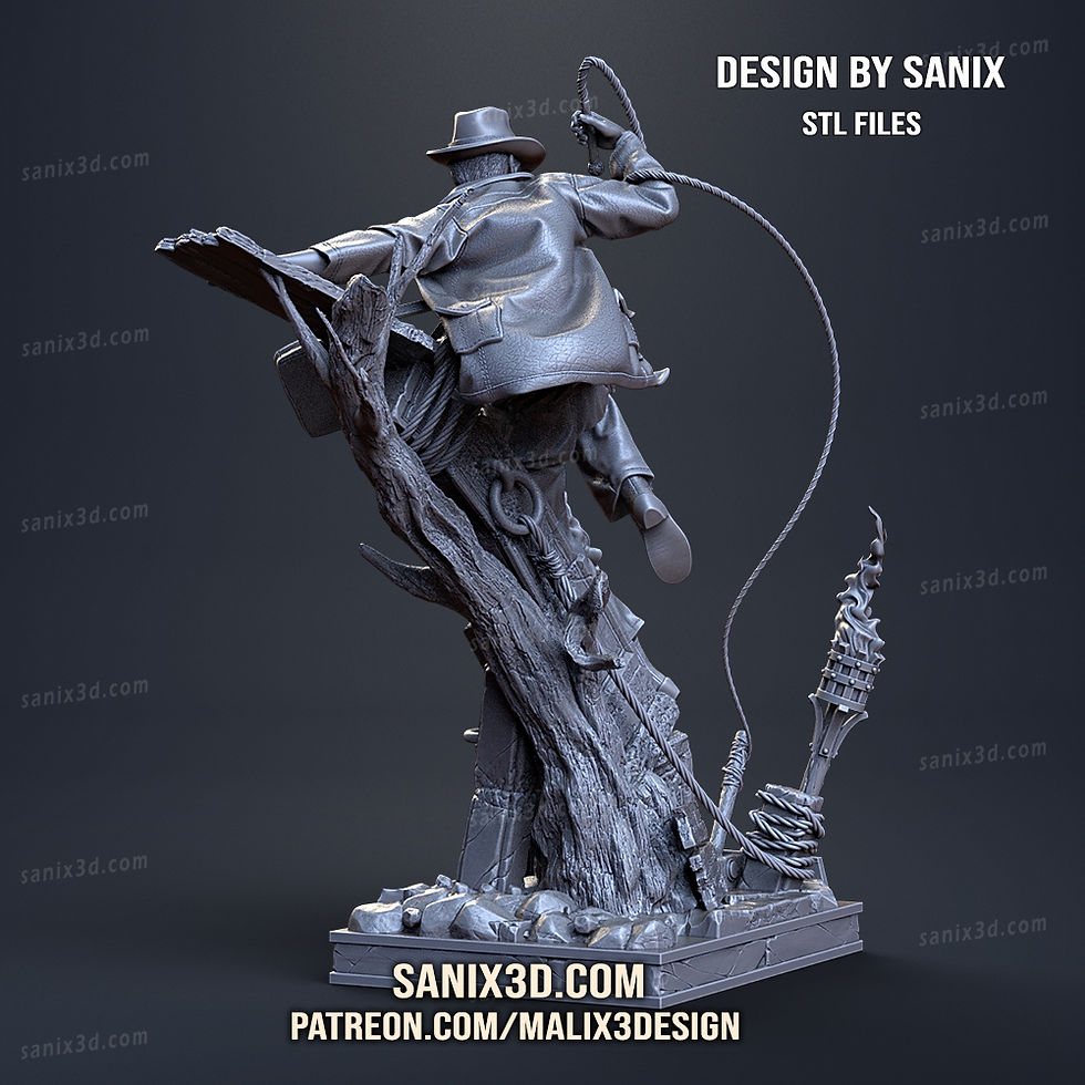 Miniaturbild: Indiana Jones - 1 x Unpainted Large Scale 3D Resin Printed Model Kit + Base- SAN