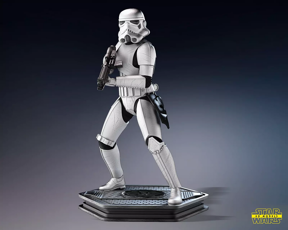 Miniatura: Stormtrooper - 1 Sin pintar - Kit de modelo de resina grande + Base -W3D- en varias escalas