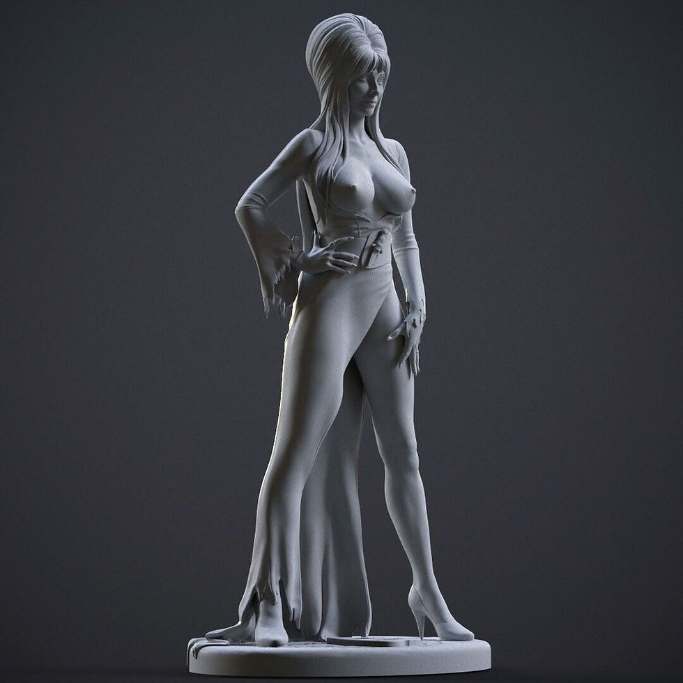縮圖：Elvira - NSFW - 1 x 未上漆 3D 树脂打印模型套件和底座 - SS